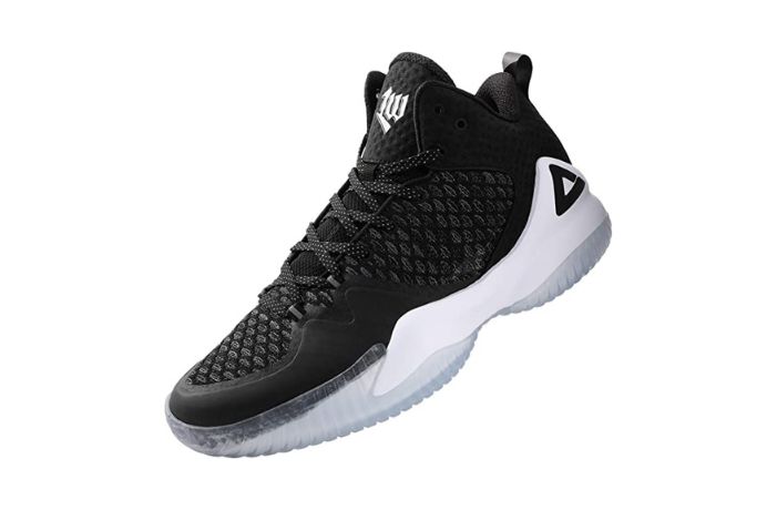 PEAK High Top Mens Basketball Shoes Lou Williams Streetball Master Breathable Non Slip Outdoor Sneakers Cushioning Workout Shoes for Fitness